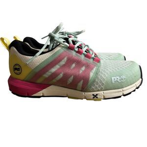 Timberland Shoes Women’s Sz 8M Green Pink Pro Radius Composite Toe Sneakers